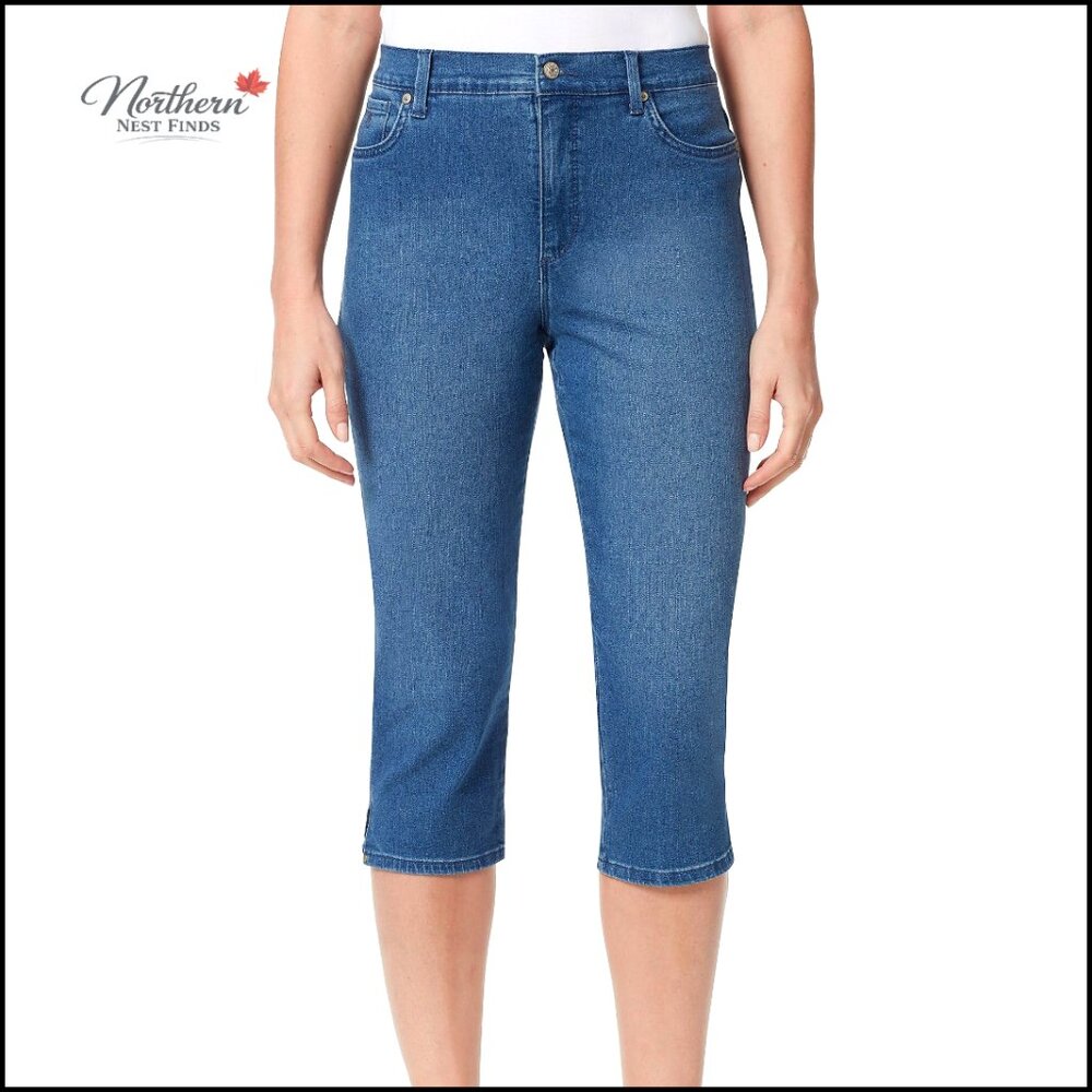 High Rise Stretch Denim Capri Jeans, 21 Inch Inseam, Perfect Fit